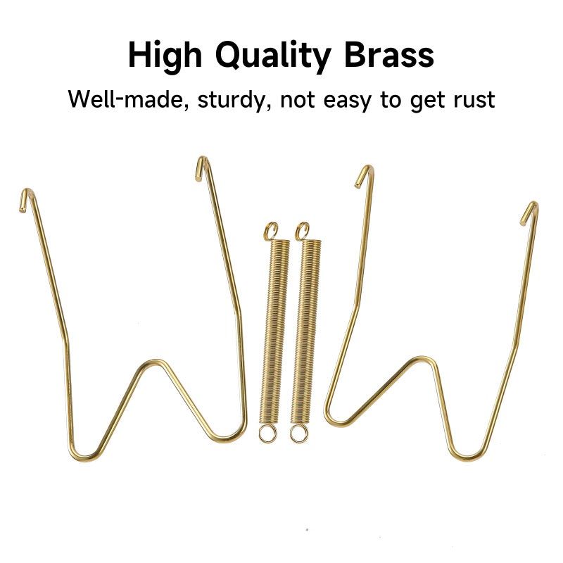 Fasunry 10-Piece Brass Plate Wall Hangers, 8 Inch Invisible Decorative Plate Holders, Comes with 12-Piece Wall Hooks - Image 4